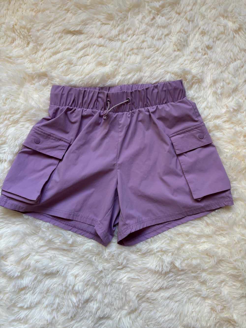 Women's Avalanche Outdoor Supply Cargo Shorts Lavender Purple XS Nylon